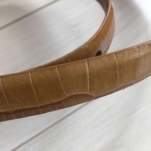 Lauren Ralph Lauren Women's Italian Genuine Leather Aligator Belt Brown Large - Picture 4 of 7